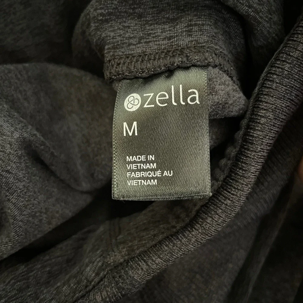 Zella High Waisted Joggers Women's Medium Heathered Black Athletic Pants Pockets - Picture 6 of 8